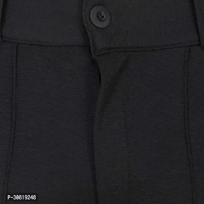 Mevan Stylish Black Cotton Blend Solid Regular Fit Trouser For Men-thumb4