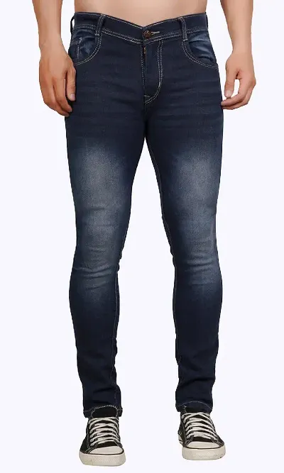 Men Slim Plain Jeans