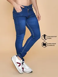 Classic Blue Denim Solid Jeans For Men-thumb3