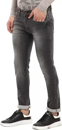 Stylish Cotton Blend Slim Fit Jeans For Men-thumb2