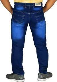 Classic Blue Cotton Solid Jeans For Men-thumb4