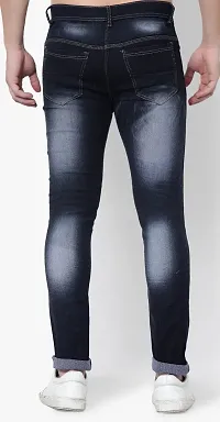 Classic Blue Cotton Blend Solid Jeans For Men-thumb1