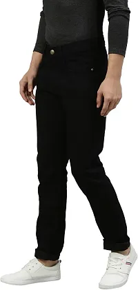 Stylish Black Cotton Blend Mid-Rise Jeans For Men-thumb1