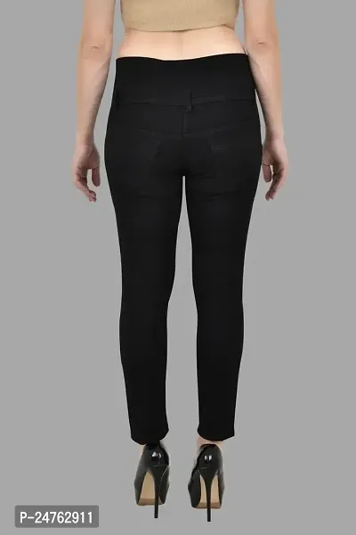 COMFITS Women Black Plain Jeans 4 Buttons Slim fit (30)-thumb2