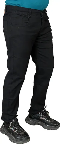 Stylish Black Denim Mid-Rise Jeans For Men-thumb3