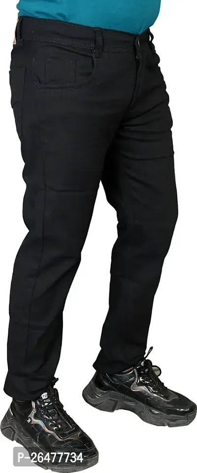 Stylish Black Denim Mid-Rise Jeans For Men-thumb4