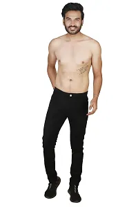 Stylish Black Denim Mid-Rise Jeans For Men-thumb3