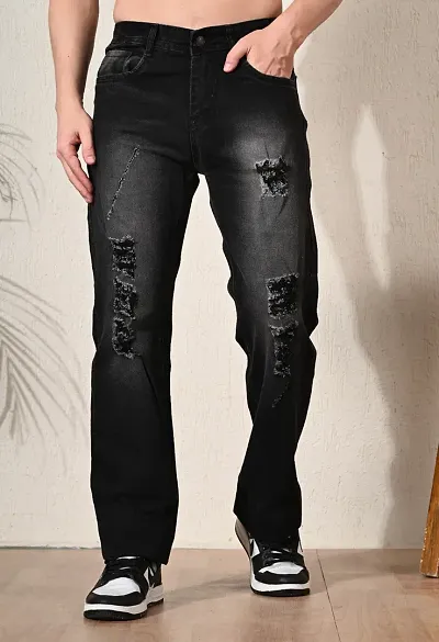 Stylish Denim Mid-Rise Jeans For Men