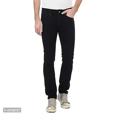 COMFITS Men's Boys Black Stylish Casual  Formal Plain Jeans (32)