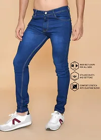 Classic Blue Denim Solid Jeans For Men-thumb2