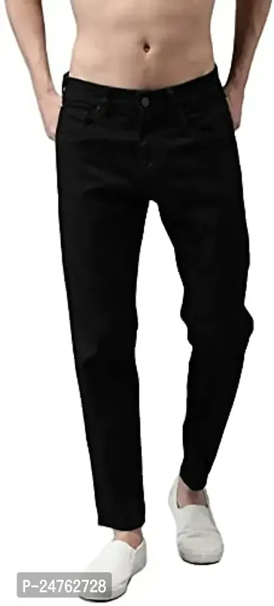 COMFITS Men's | Boys | Black Plain Casual Stylish Jeans (34, Black)