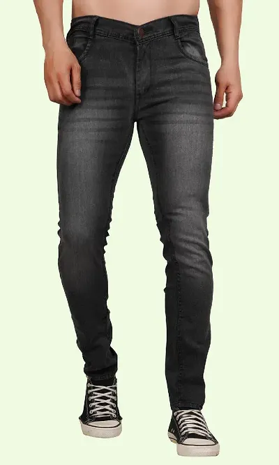 Stylish Blend Solid Mid-Rise Jeans For Men Pack Of 1