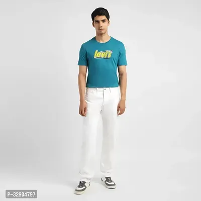 Stylish White Denim Solid Regular Fit Jeans For Men-thumb3