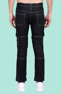 Stylish Denim Black Tapered Fit Mid-Rise Jeans For Men-thumb1