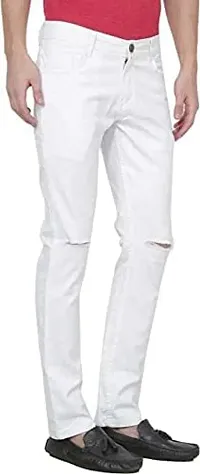 COMFITS Men's Slit Cut Regular Fit Jeans (28) White-thumb2
