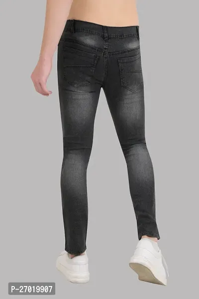 Stylish Cotton Blend Slim Fit Jeans For Men-thumb2