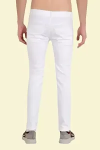 Stylish White Denim Solid Jeans For Men-thumb1