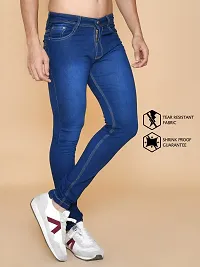 Classic Blue Denim Solid Jeans For Men-thumb3