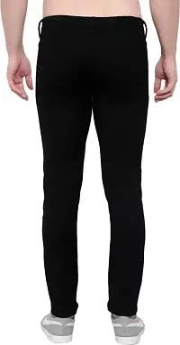 Stylish Black Denim Solid Jeans For Men-thumb1