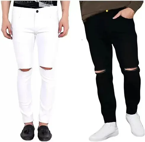 Trendy Denim Solid Jeans For Men- Pack Of 2