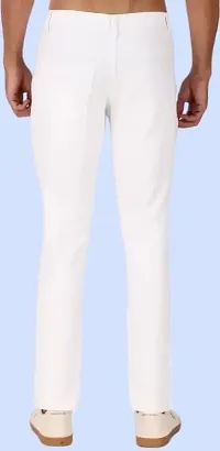 Stylish White Denim Solid Mid-Rise Jeans For Men-thumb1