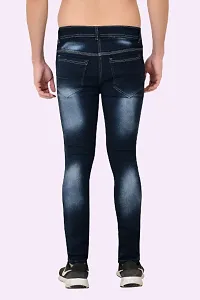 Classic Blue Cotton Blend Solid Jeans For Men-thumb1