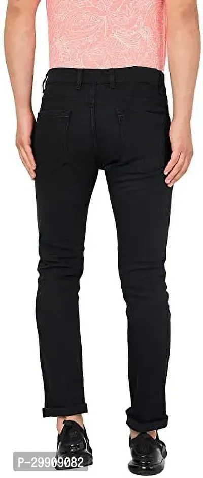 Stylish Black Cotton Blend Mid-Rise Jeans For Men-thumb3