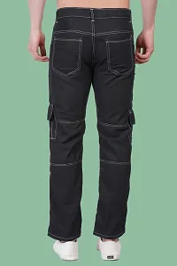 Stylish Black Denim Solid Jeans For Men-thumb1