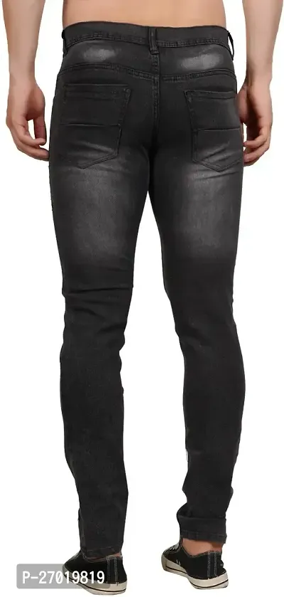 Stylish Cotton Blend Slim Fit Jeans For Men-thumb2