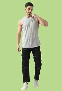 Stylish Black Solid Regular Fit Denim Jeans For Men-thumb2