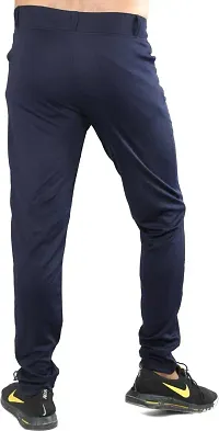 Mevan Comfortable Blue Polyester Spandex Regular Track Pants For Men-thumb1