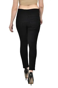 COMFITS Women Black Plain Jeans 4 Buttons Slim fit (34)-thumb2