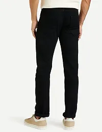 Stylish Black Cotton Blend Mid-Rise Jeans For Men-thumb1