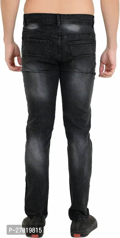 Stylish Cotton Blend Slim Fit Jeans For Men-thumb2