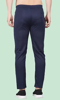 Stylish Blue Lycra Blend Regular Track Pants for Men-thumb1