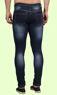 Classic Blue Cotton Blend Solid Jeans For Men-thumb1