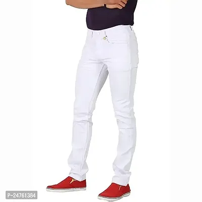 COMFITS Men's Fashion White Plain Jean (30)-thumb0