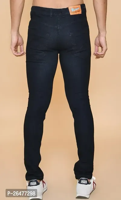 Stylish Black Denim Mid-Rise Jeans For Men-thumb2