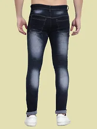 Classic Blue Cotton Blend Solid Jeans For Men-thumb1