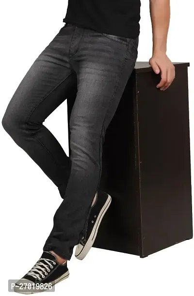 Stylish Cotton Blend Slim Fit Jeans For Men-thumb0