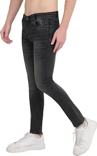 Stylish Cotton Blend Slim Fit Jeans For Men-thumb2