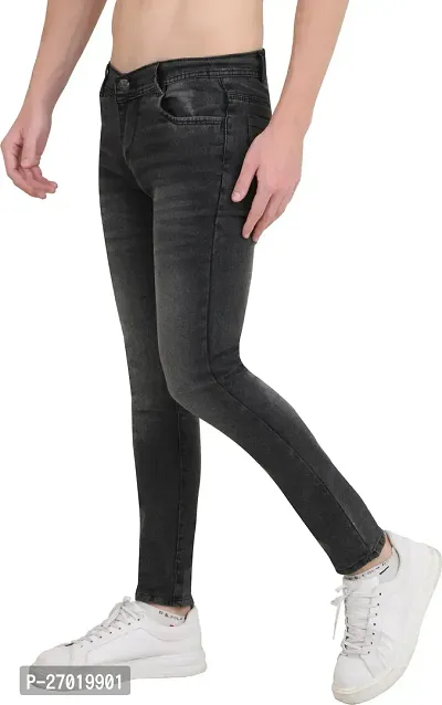 Stylish Cotton Blend Slim Fit Jeans For Men-thumb3