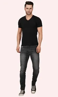 Stylish Cotton Blend Slim Fit Jeans For Men-thumb2