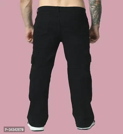 Stylish Black Solid Jogger Denim Jeans For Men-thumb2