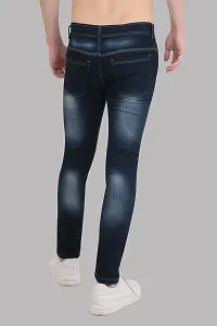 Classic Blue Cotton Blend Solid Jeans For Men-thumb1