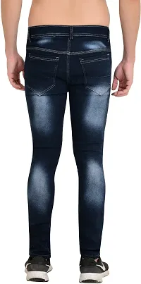 Classic Blue Cotton Blend Solid Jeans For Men-thumb1