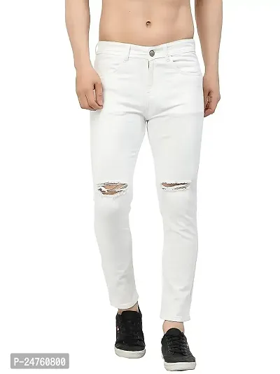 COMFITS Men's Slit Cut Regular Fit Jeans (26) White-thumb0