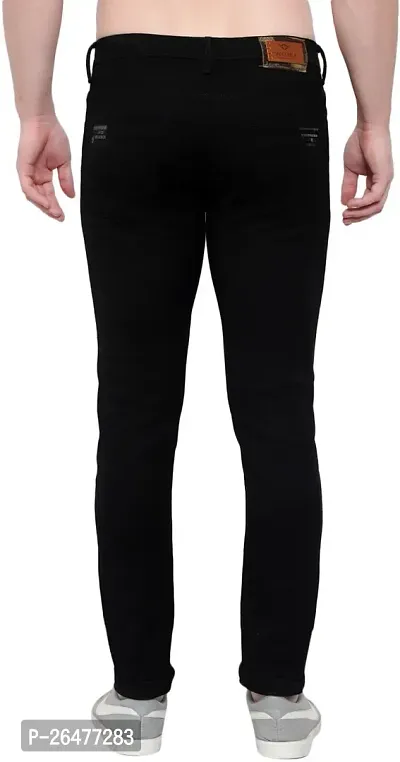 Stylish Black Cotton Blend Mid-Rise Jeans For Men-thumb2