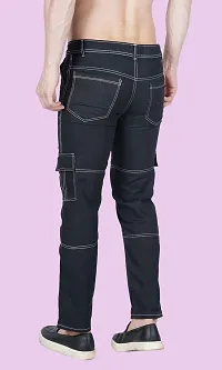 Stylish Black Denim Solid Mid-Rise Jeans For Men-thumb1