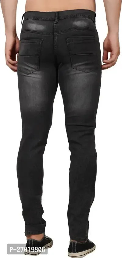 Stylish Cotton Blend Slim Fit Jeans For Men-thumb2